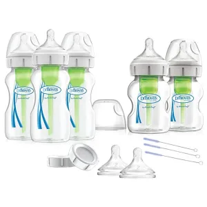 Dr Brown's Options+, set de start mare, biberoane anti-colici standard, gât lat, 3 x 270 ml + 2 x 150 ml