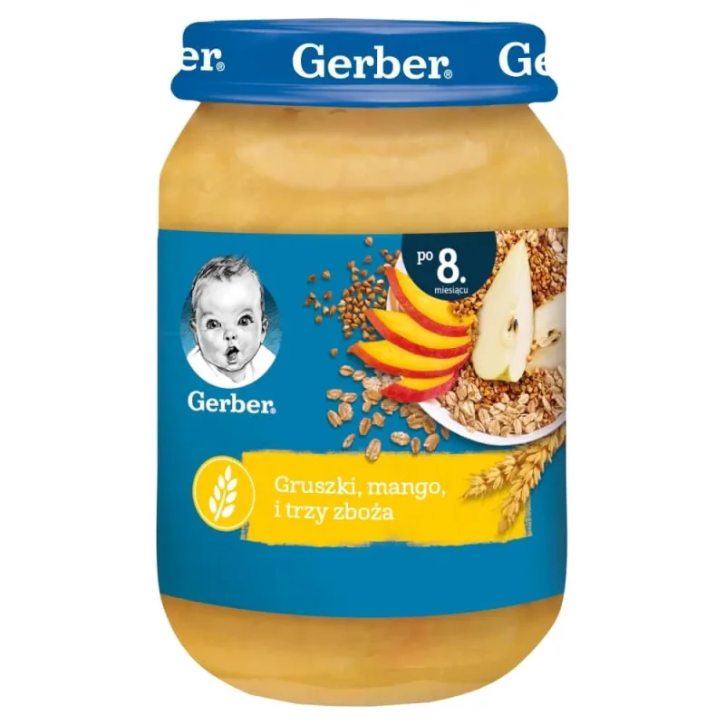 Gerber Dessert, pere, mango și trei cereale, după 8 luni, 190 g — preț și oferte