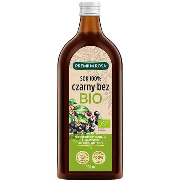 Premium Rosa Black Elderberry, 100% suc de fructe organic, 500 ml — preț și oferte