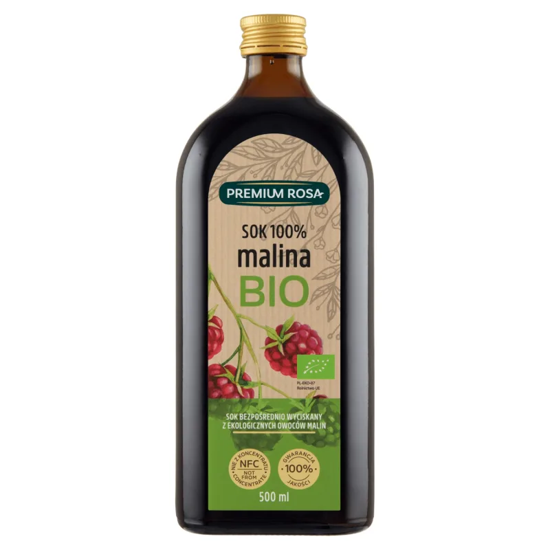 Premium Rosa Raspberry, 100% suc de fructe organic, 500 ml — preț și oferte