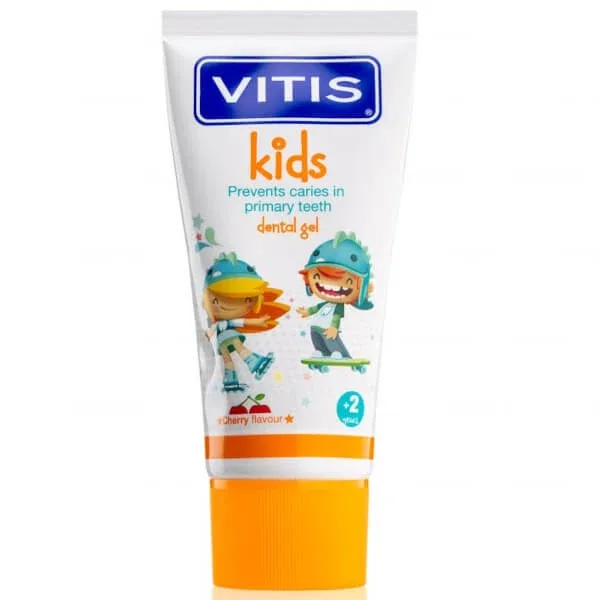 Vitis Kids, gel de dinți pentru copii peste 2 ani, aromă de cireșe, 50 ml — preț și oferte