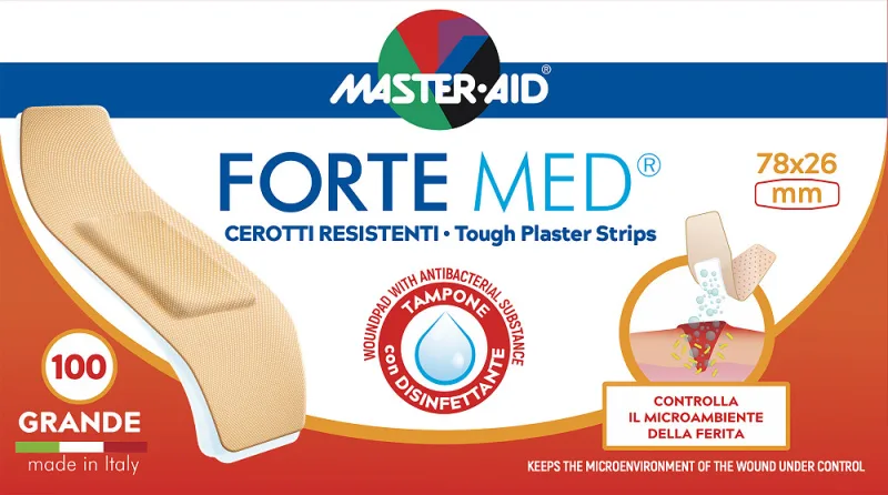 MASTER-AID Forte Med plasturi ultrarezistenti 78x26 mm x 100 buc Origomedical — preț și oferte