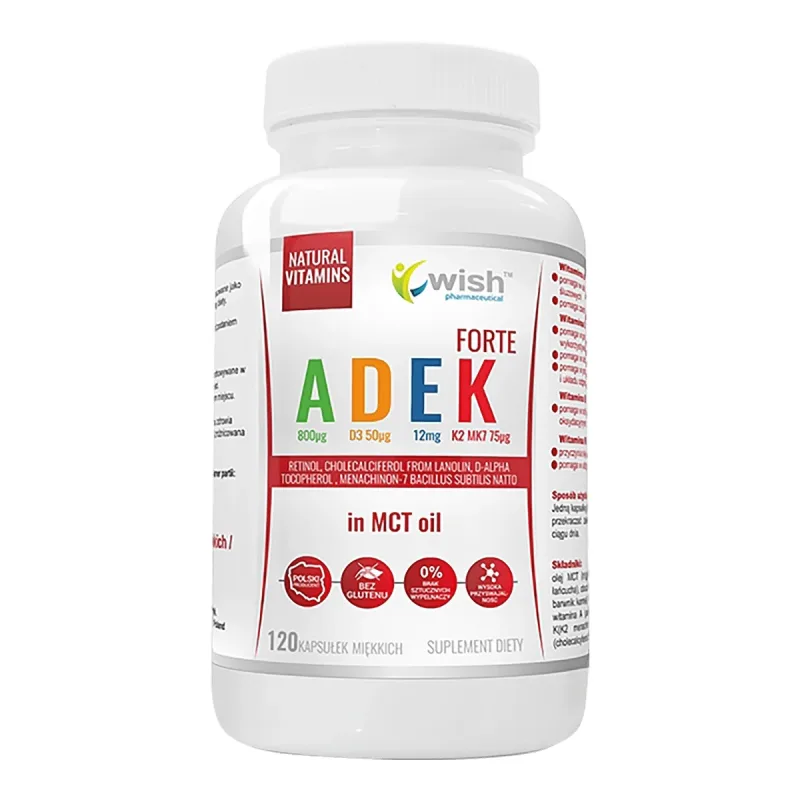 Wish ADEK Forte în ulei MCT, 120 capsule moi — preț și oferte