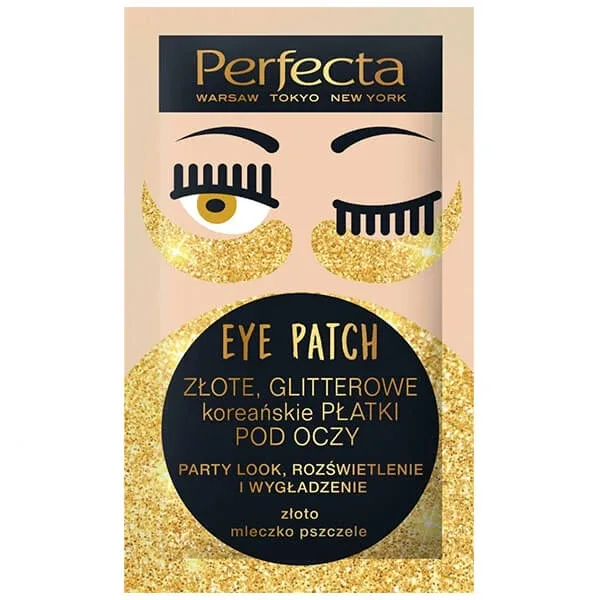DAX Perfecta, tampoane coreene pentru ochi, aurii, cu sclipici, 2 bucăți — preț și oferte
