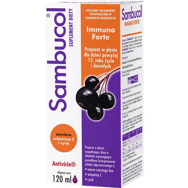 Sambucol Immuno Forte, lichid pentru copii peste 12 ani și adulți, 120 ml — preț și oferte