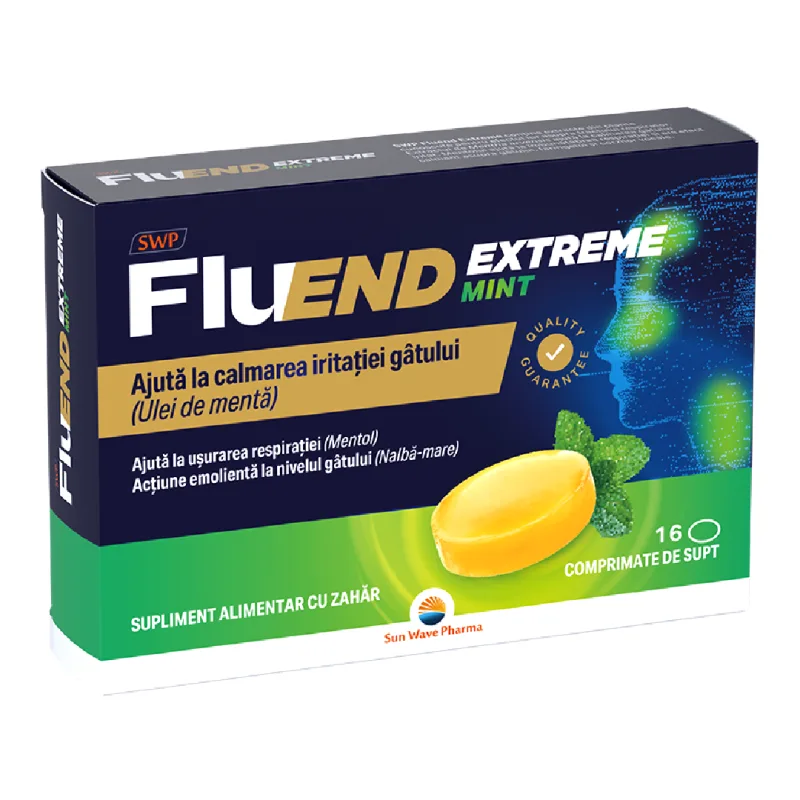 FluEnd Extreme Mint, 16 comprimate, Sun Wave Pharma — preț și oferte