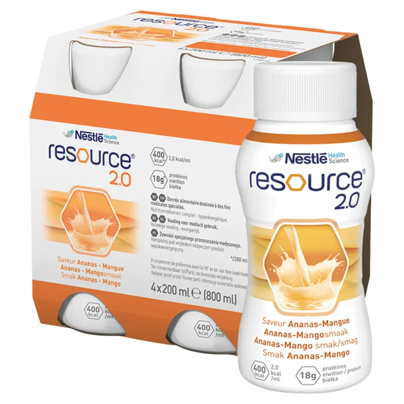 Resource 2.0, preparat nutritiv, aromă de ananas-mango, 4x200 ml NESTLE — preț și oferte
