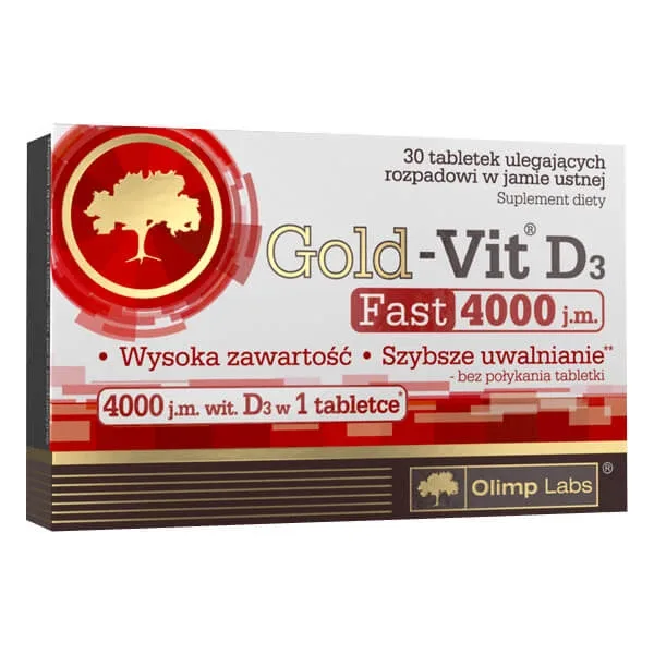 Olimp, Gold-Vit D3 4000 UI. Rapid, aromă de mere, 30 comprimate Olimp Labs — preț și oferte