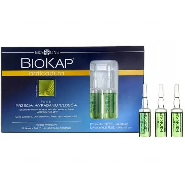 Biokap Anticaduta, tratament pentru căderea părului, 7 ml x 12 flacoane — preț și oferte