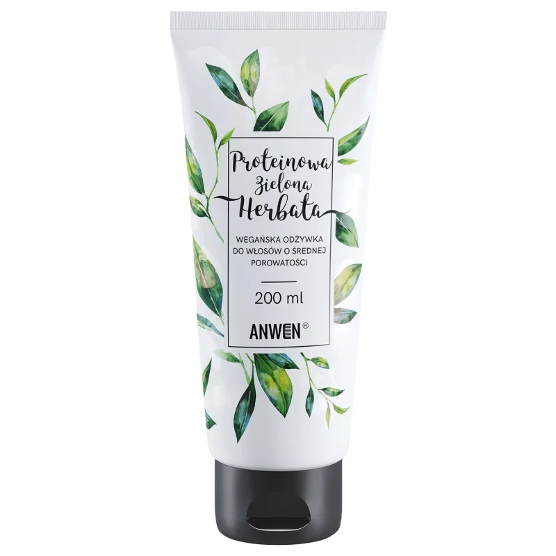 Anwen Protein Green Tea, balsam vegan pentru păr cu porozitate medie, 200ml — preț și oferte