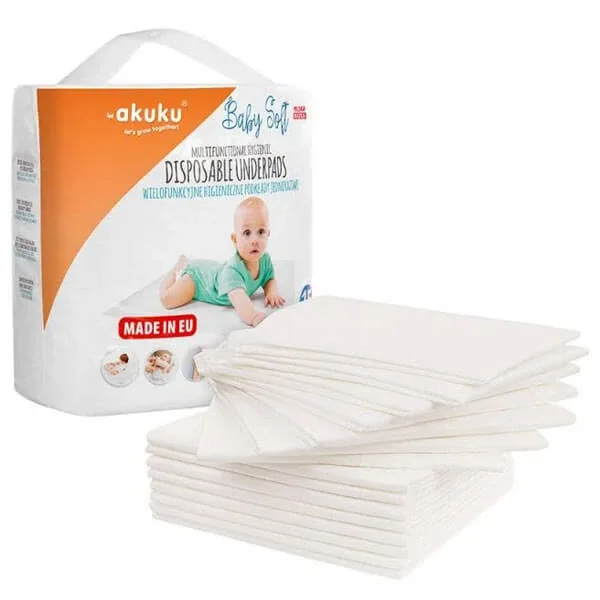 AKUKU Baby Soft, tampoane sanitare de unică folosință, 40 x 60 cm, A0500, 15 buc — preț și oferte