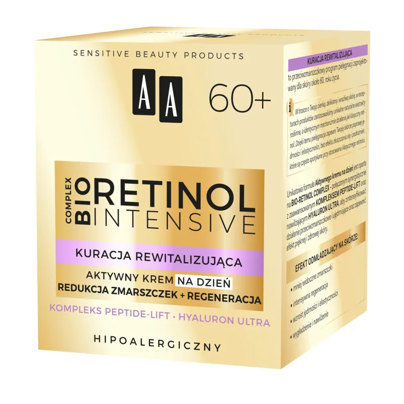 AA Retinol Intensive 60+, cremă de zi activă, reducerea ridurilor + regenerare, 50 ml — preț și oferte