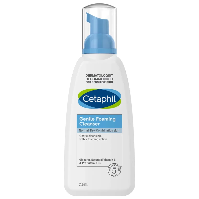 Cetaphil, spumă ușoară de curățare facială, piele normală, uscată și mixtă, 236 ml — preț și oferte