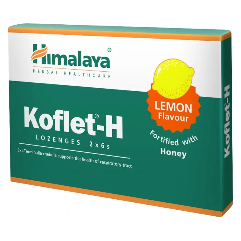 Koflet-H cu aroma de lamaie, 12 comprimate, Himalaya — preț și oferte