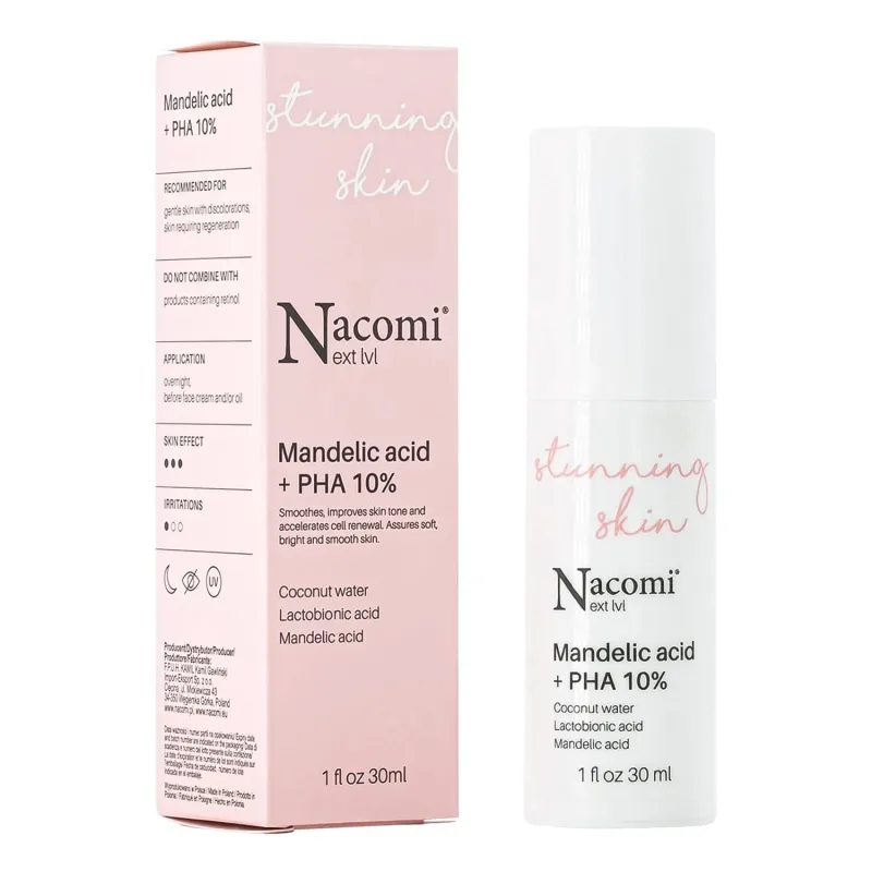 Nacomi Next Level, ser cu acid mandelic și PHA 10%, pentru noapte, 30 ml — preț și oferte