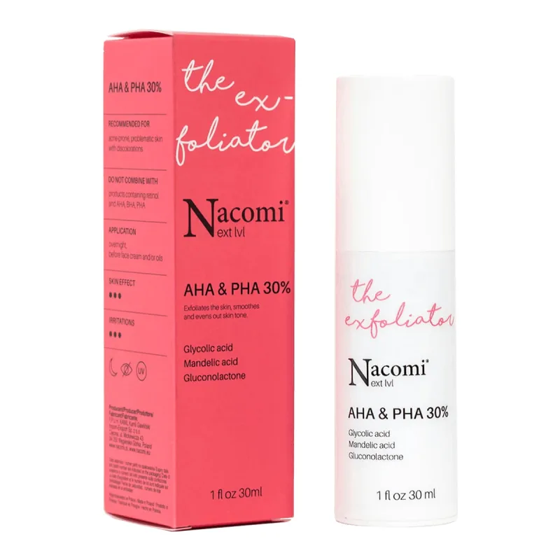 Nacomi Next Level, Peeling cu acizi AHA și PHA 30%, pentru noapte, 30 ml — preț și oferte
