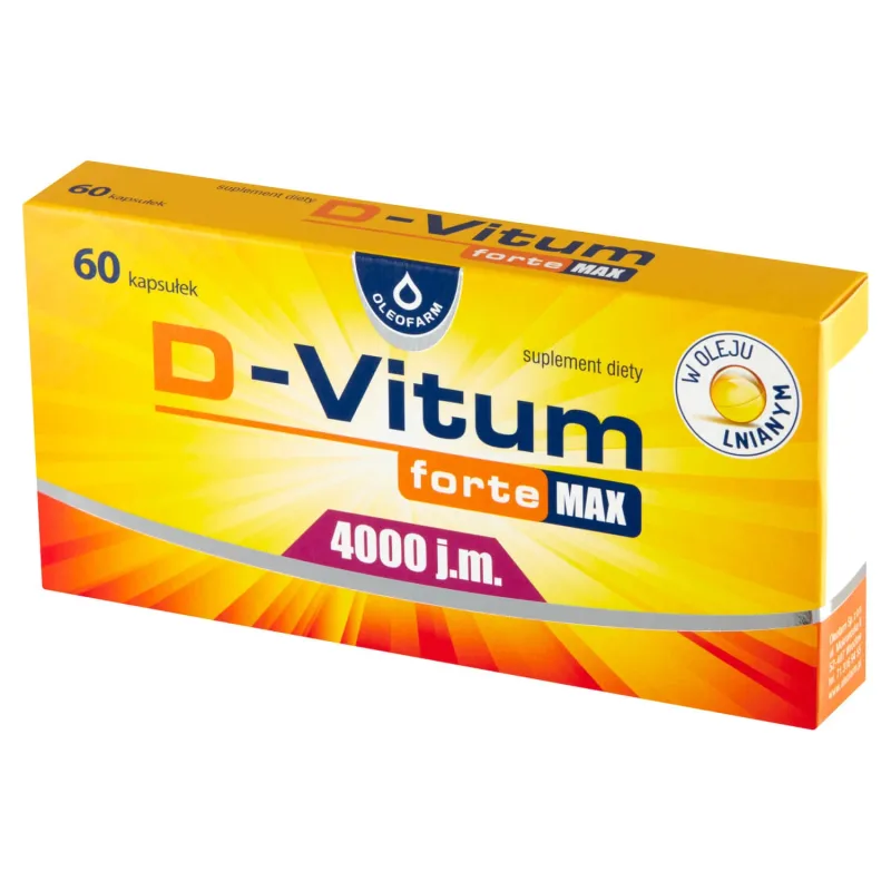 D-Vitum Forte Max 4000 UI, 60 capsule Oleofarm — preț și oferte