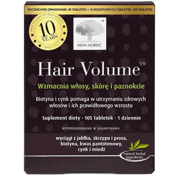 New Nordic Hair Volume, 90 comprimate + 15 comprimate suplimentare — preț și oferte