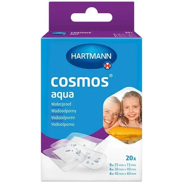 Cosmos Aqua, plasturi impermeabili cu pansament, 20 bucăți Pharmacosmos — preț și oferte