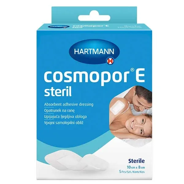 Cosmopor E, pansament, steril, autoadeziv, cu strat absorbant, 10 cm x 8 cm, 5 buc HARTMANN — preț și oferte