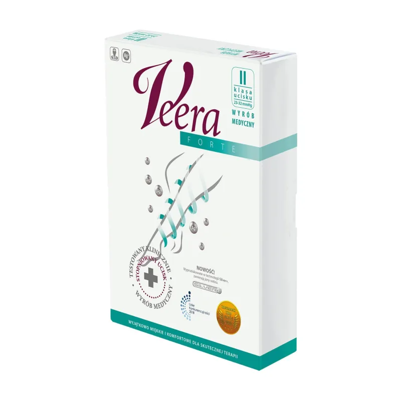Veera Forte, colanți lungi de compresie, compresie clasa II, degete închise, mărimea 2, negru — preț și oferte