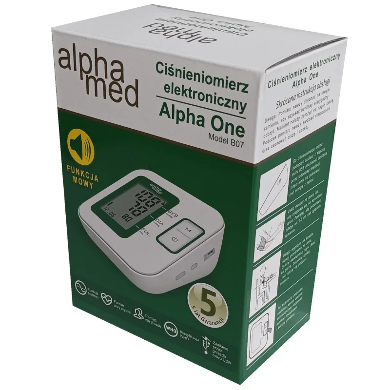Alphamed Alpha One B07, tensiometru electronic pentru brațul superior cu manșetă de 22-40 cm — preț și oferte
