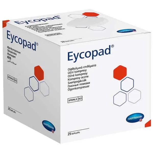 Eycopad, compresă pentru ochi, sterilă, 56 mm x 70 mm, 25 bucăți — preț și oferte
