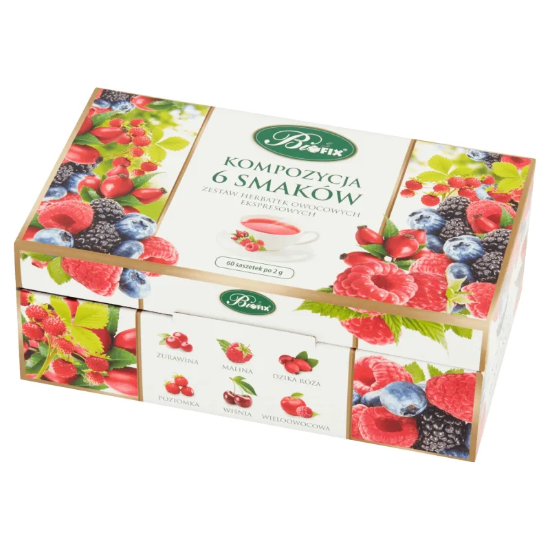 Bi Fix, Compoziție de 6 arome, ceai de fructe, 60 pliculețe — preț și oferte