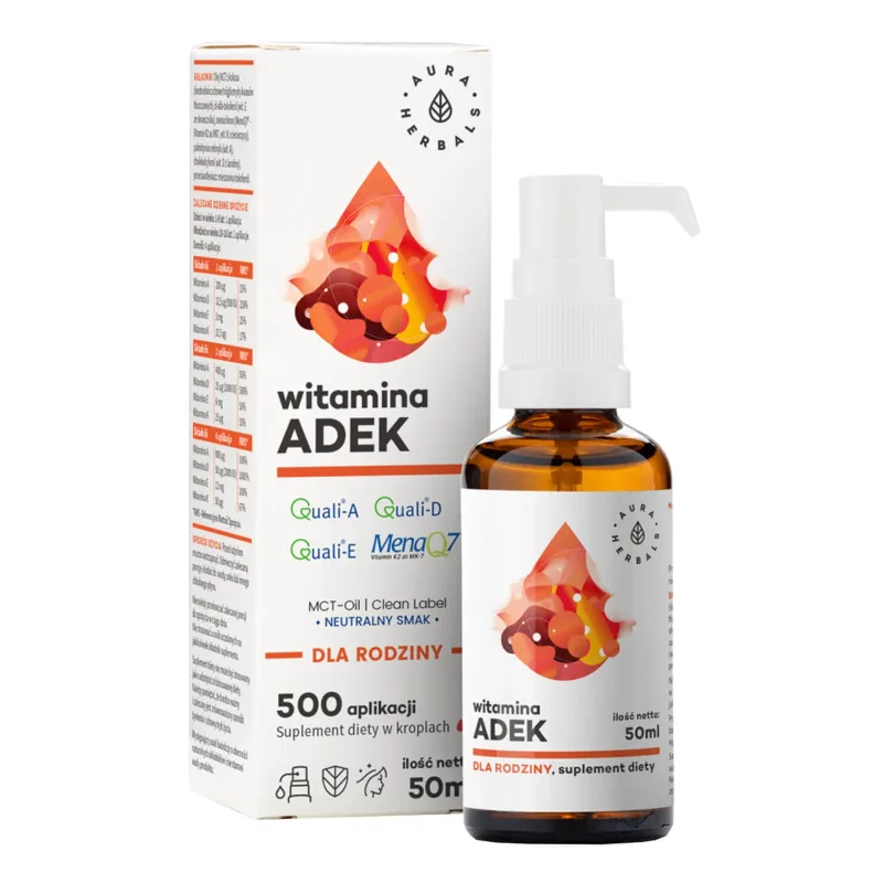 Aura Herbals Vitamina ADEK pentru familie, picături, 50 ml — preț și oferte