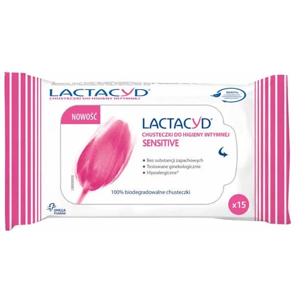 Lactacyd Sensitive, șervețele igienice intime, 15 bucăți — preț și oferte