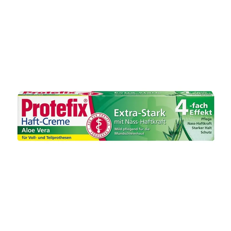 Protefix, cremă de fixare pentru proteze dentare, cu aloe vera, foarte rezistentă, 4 x efect, 47 g — preț și oferte