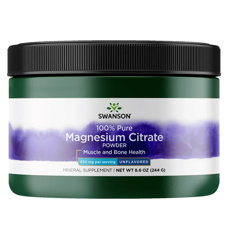 Swanson 100% Pure Magnesium Citrate Powder, citrat de magneziu, 244 g — preț și oferte