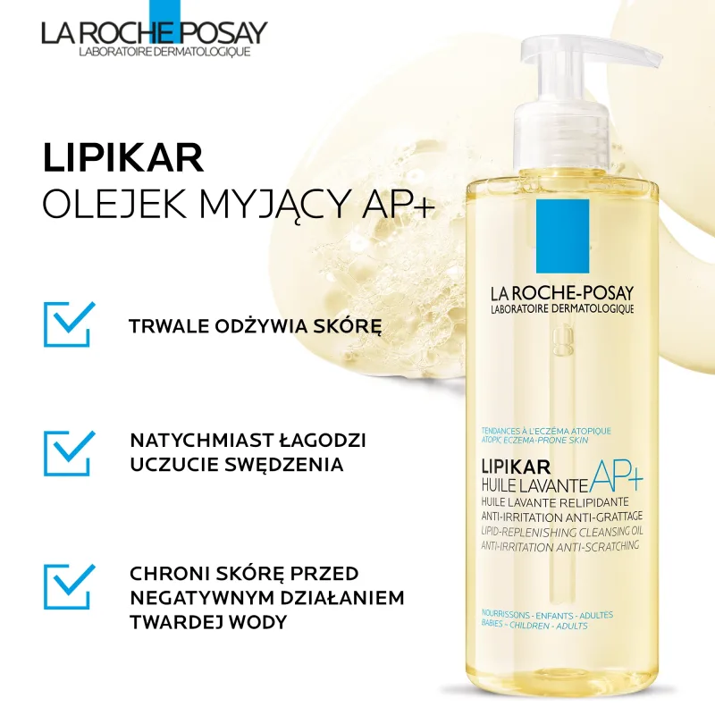La Roche-Posay Lipikar AP+, ulei de curățare, reumplere lipide împotriva iritațiilor pielii, 400 ml — preț și oferte
