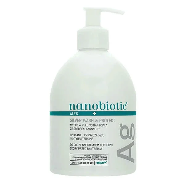 Nanobiotic Med Plus Silver Wash &amp; Protect, săpun gel pentru mâini și corp, 500 ml — preț și oferte