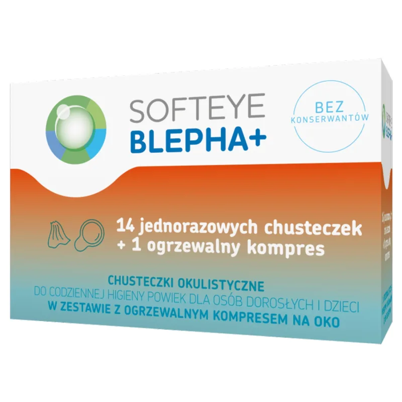 Softeye Belpha +, șervețele oftalmice, 14 bucăți + compresă ochi încălzită, 1 buc — preț și oferte