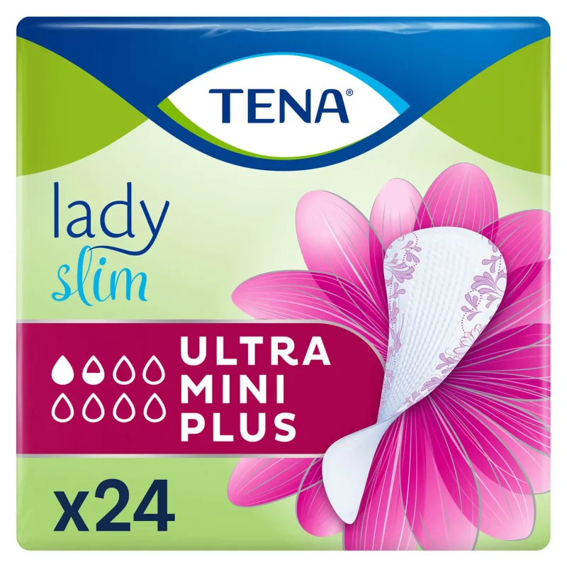 Tena Lady Slim, tălpi urologice, Ultra Mini Plus, 24 unități — preț și oferte