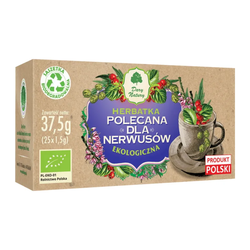 Dary Natury Ceai recomandat pentru nervozitate, organic, 1,5 g x 25 pliculețe — preț și oferte