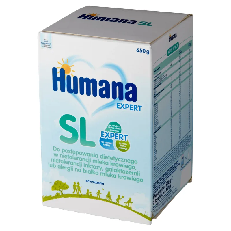 Humana Expert SL, formulă fără soia pentru sugari cu intoleranță la laptele de vacă, de la naștere, 650 g — preț și oferte