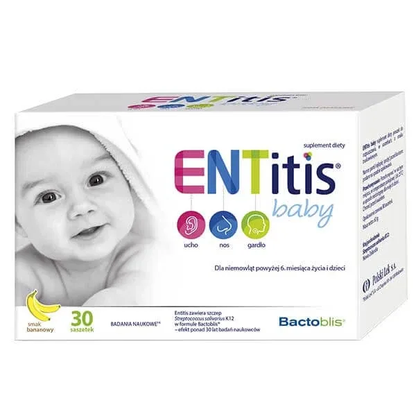 ENTitis Baby pentru sugari de peste 6 luni și copii, aromă de banane, 30 pliculețe Lek Pharmaceuticals — preț și oferte