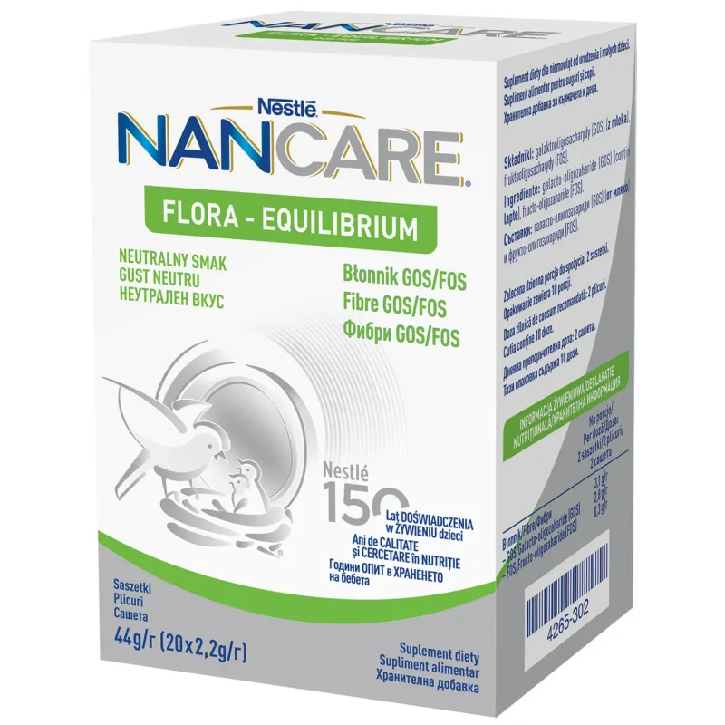 Nestle NANCare Flora Equilibrium, pulbere pentru sugari și copii mici, 20 x 2.2 g — preț și oferte