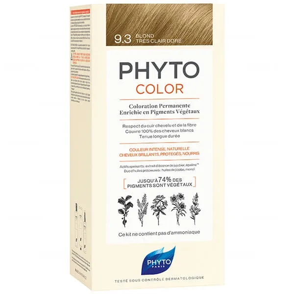 Phyto Phytocolor 9.3, culoarea părului, blond auriu foarte deschis — preț și oferte