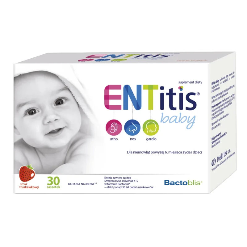 ENTitis Baby pentru sugari de peste 6 luni și copii, aromă de căpșuni, 30 pliculețe Lek Pharmaceuticals — preț și oferte