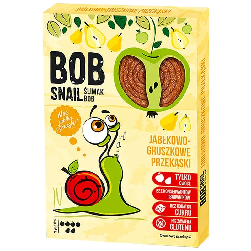 Bob Snail Roll Gustări cu fructe, măr, pară, 60 g — preț și oferte