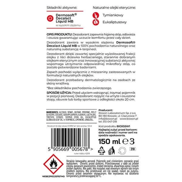 Botanic Help Foot, deodorant 5 în 1 pentru picioare și pantofi, piele sensibilă, 150 ml — preț și oferte