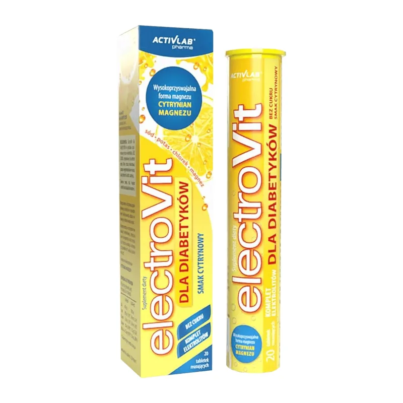 Activlab Pharma ElectroVit pentru diabetici, aromă de lămâie, 20 comprimate efervescente — preț și oferte