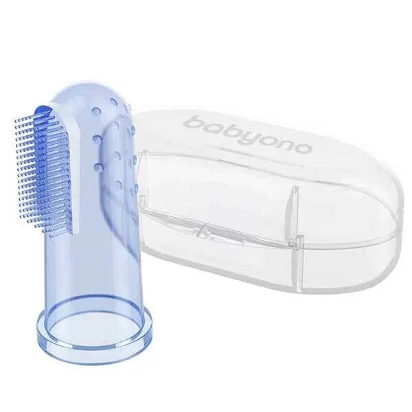 BabyOno, perie pentru primii dinți, silicon, albastru, 723/02, 1 buc — preț și oferte