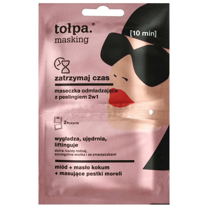 Tolpa Masking, Stop the Time, mască de întinerire 2 în 1 cu peeling, 2 x 5 ml — preț și oferte