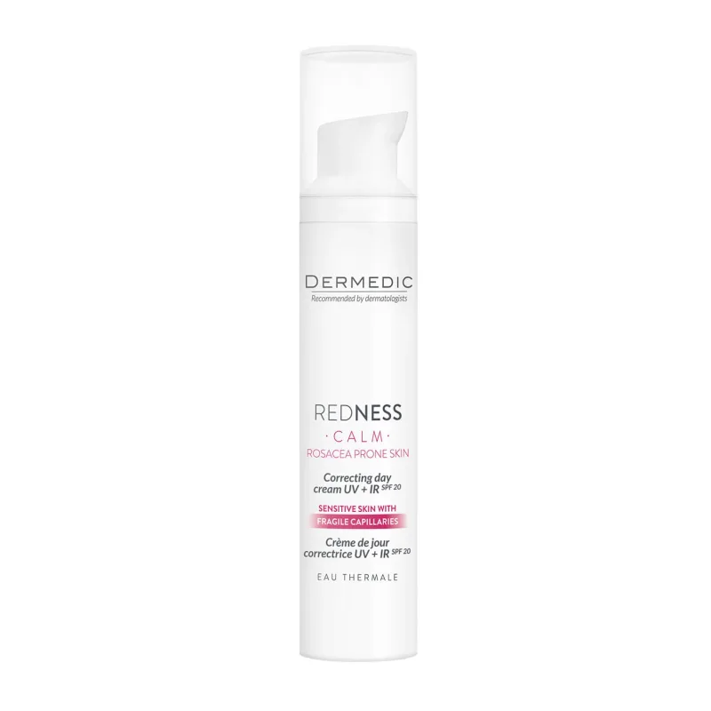 Dermedic Redness Calm, cremă de zi corectivă UV+ IR, piele vasculară cu tendință la hiper-reactivitate, eritem și rozacee, 40 ml — preț și oferte