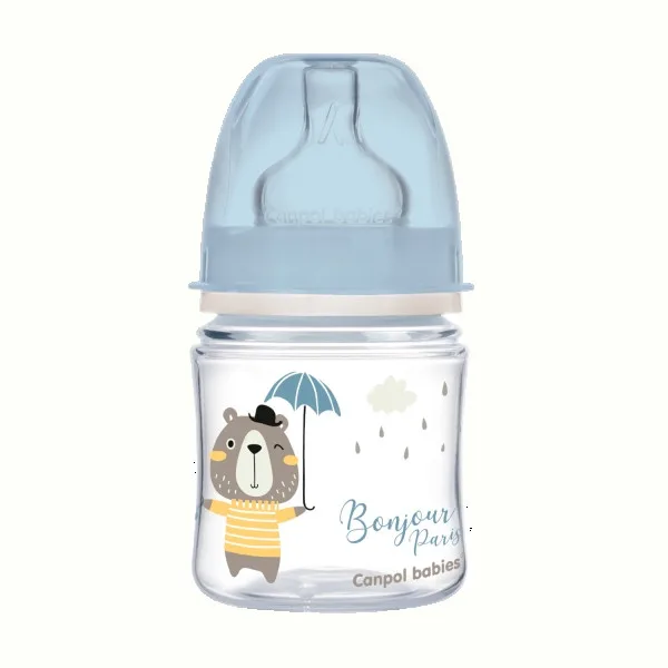 CANPOL Biberon Anticolici Gat Larg x120ml Blu 35/231 CANPOL BABIES — preț și oferte