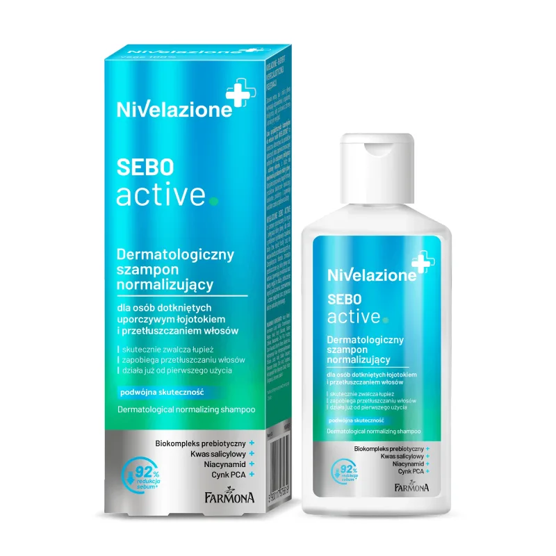 Nivelazione, Sebo Active, șampon dermatologic normalizant, pentru persoanele afectate de seboree persistentă și păr gras, 100 ml Farmona — preț și oferte